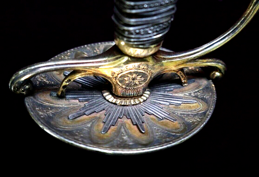 REVOLUTIONARY WAR SILVER HILT HALLMARKED WILLIAM KINMAN GOLD PLATE SWORD  1773