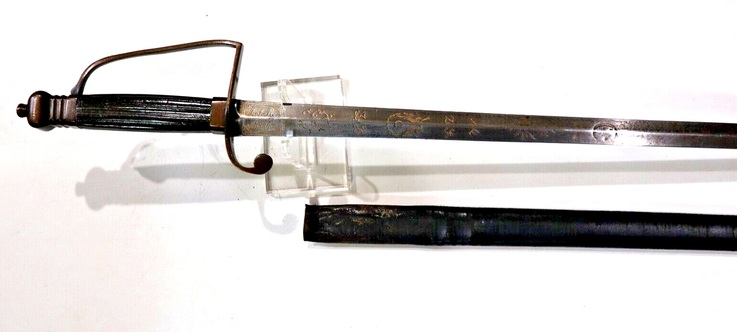 NAPOLEONIC BRITISH OFFICER SWORD MADE BY CULLUM DATED 1786 W MAGICAL NUMBERS