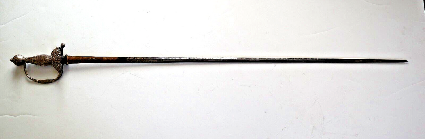 LATE REVOLUTIONARY WAR UNMARKED FREEMAN WOODS NEW YORK SILVER HILT SWORD 1784-90