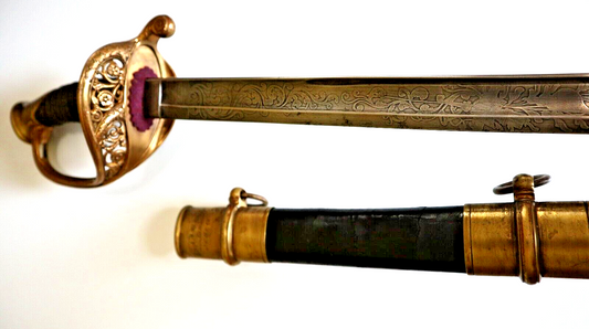 CIVIL WAR AMES FOOT OFFICER SWORD PRESENTED TO CAPTAIN JAMES H WADE