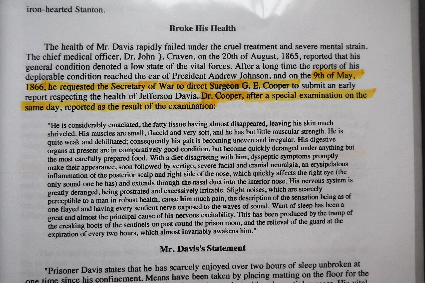 CIVIL WAR SWORD OWNED BY DR COOPER TREATED CONFEDERATE PRESIDENT JEFFERSON DAVIS