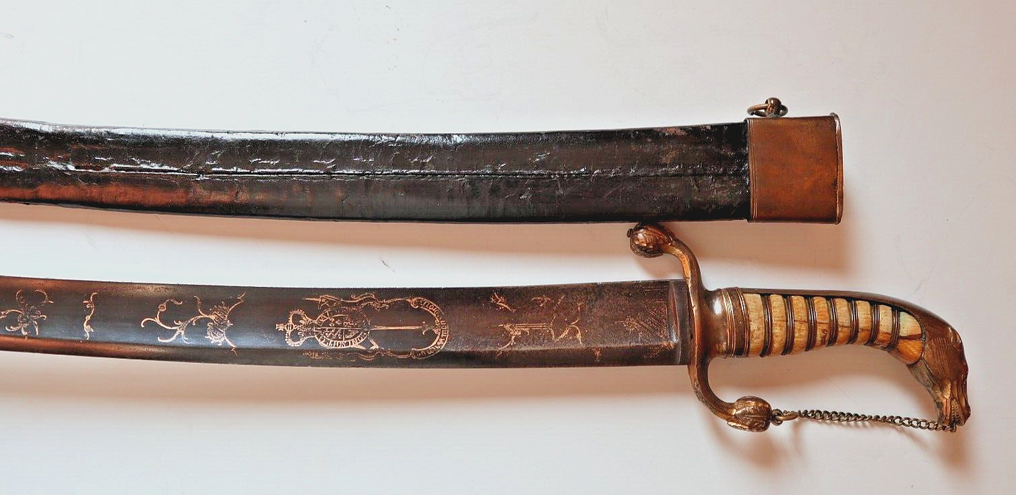 AMERICAN REVOLUTIONARY WAR BRITISH HORSE HEAD OFFICER SWORD CA 1776