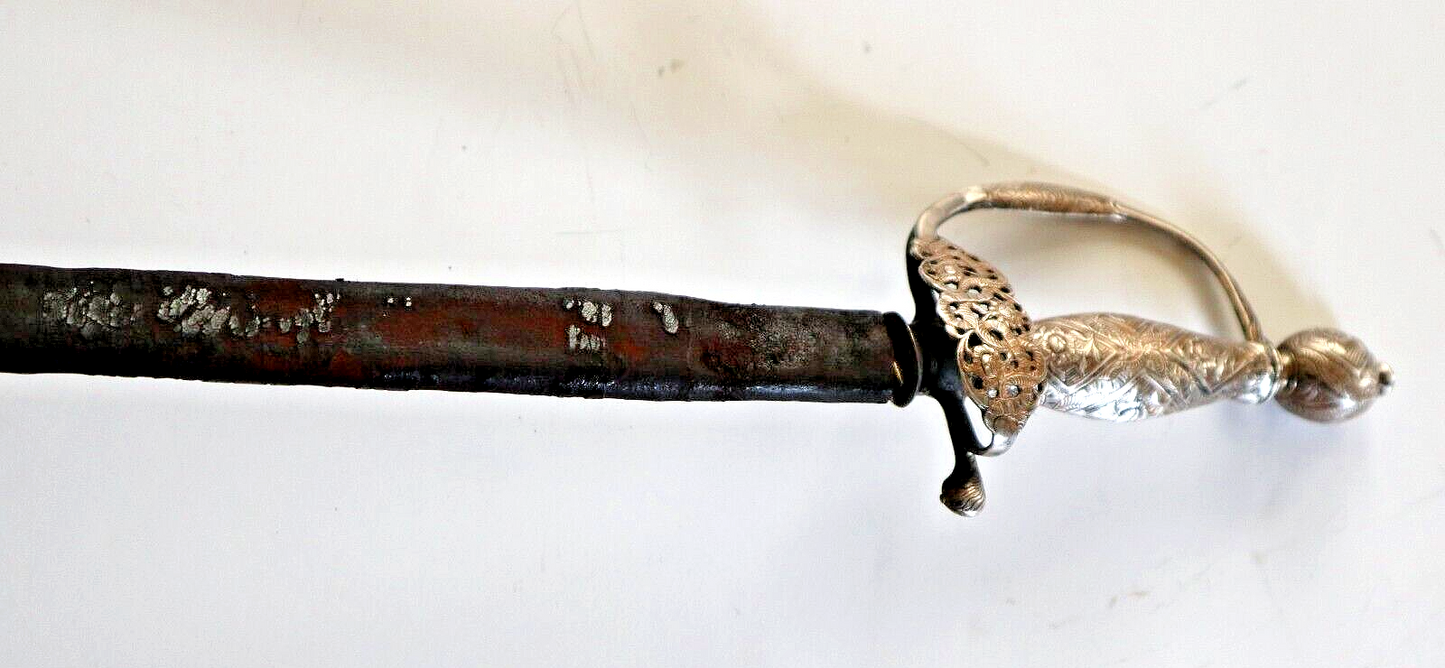 LATE REVOLUTIONARY WAR UNMARKED FREEMAN WOODS NEW YORK SILVER HILT SWORD 1784-90