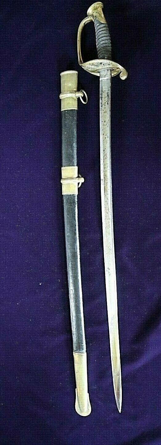 CIVIL WAR AMES M 1850 FOOT OFFICER SWORD DATED & INSPECTED IN 1861 ONE OF 425