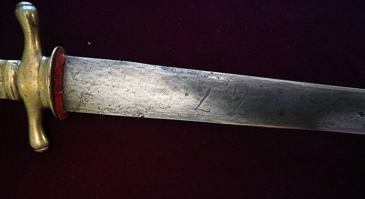 REVOLUTIONARY WAR SIDE SWORD W MAGICAL NUMBERS ON BLADE CA 1780