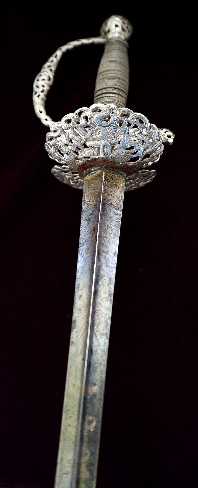 FRENCH INDIAN WAR AMERICAN REVOLUTIONARY SILVER HILT W EAGLE ON POMMEL C 1760