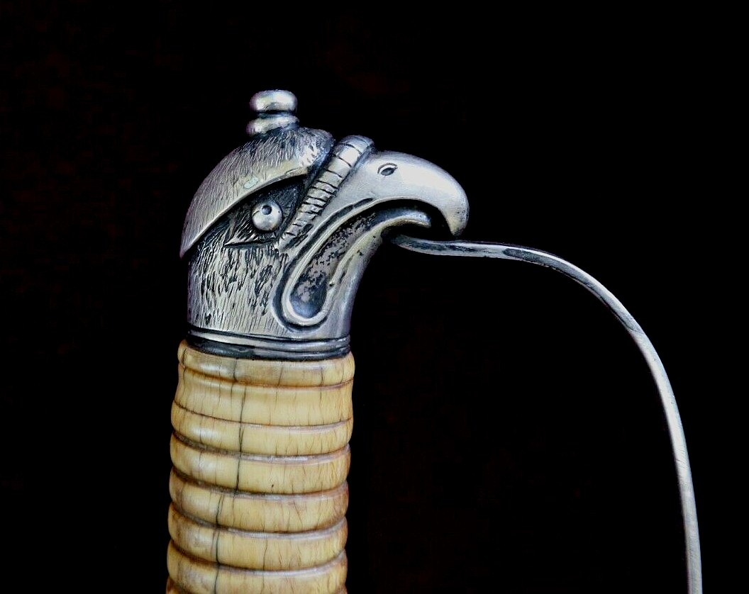 AMERICAN REVOLUTIONARY WAR EAGLE HEAD SILVER HILT BY CAMPBELL SWORD PUBLISHED