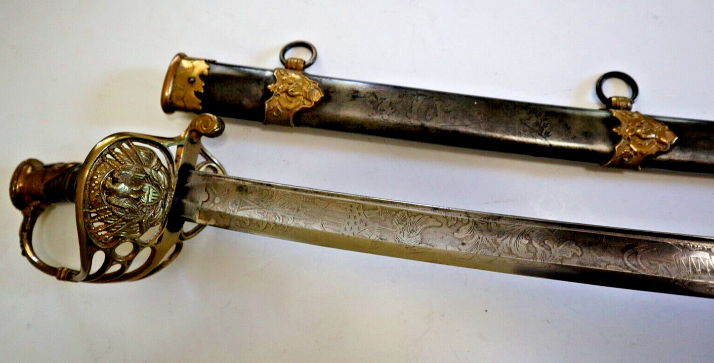 CIVIL WAR SWORD PRESENTED TO BRIGADIER GENERAL FRAZAR 13 NY 104TH COLORED TROOPS