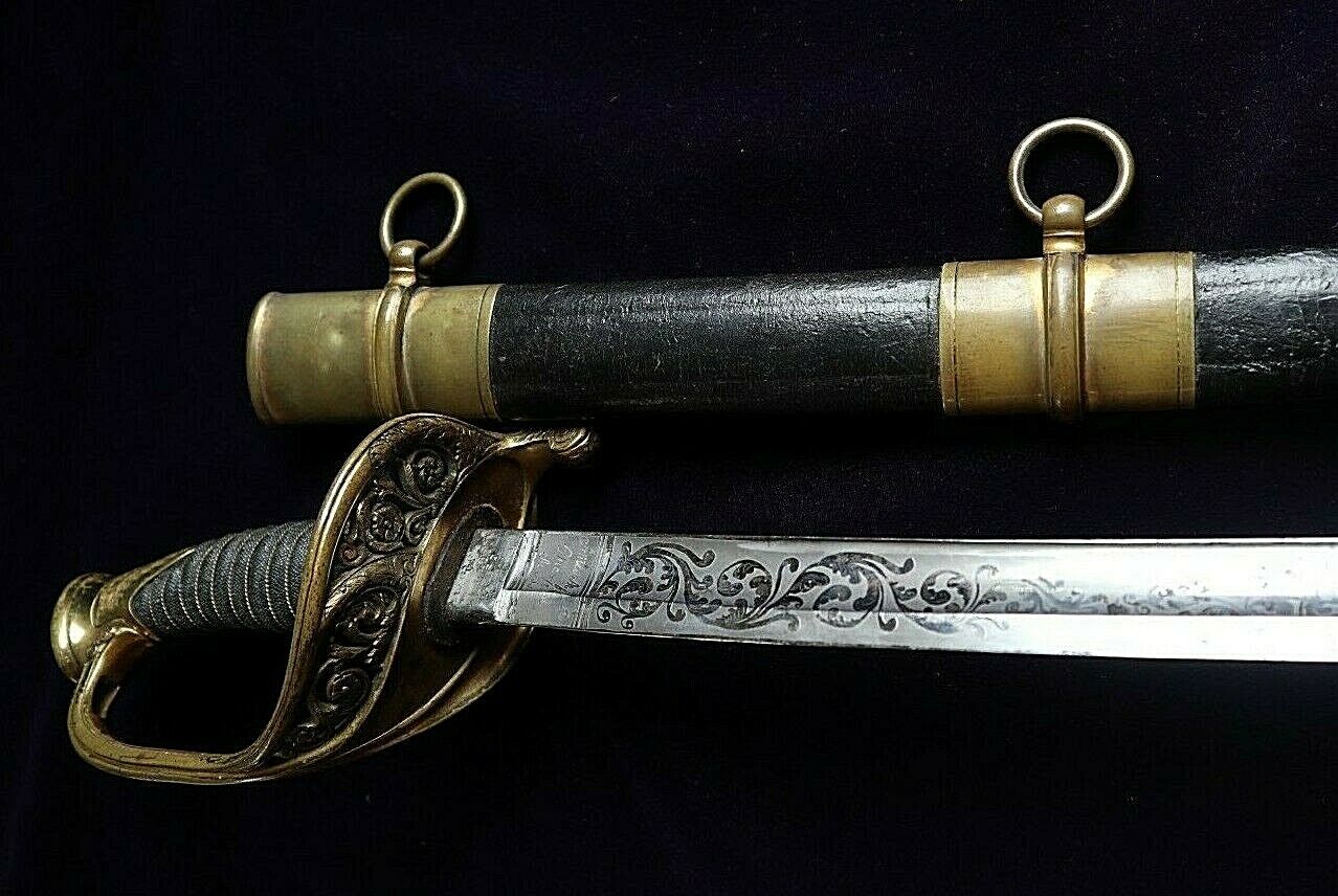 CIVIL WAR AMES M 1850 FOOT OFFICER SWORD DATED & INSPECTED IN 1861 ONE OF 425