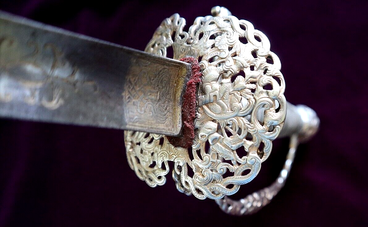 FRENCH INDIAN WAR AMERICAN REVOLUTIONARY SILVER HILT W EAGLE ON POMMEL C 1760