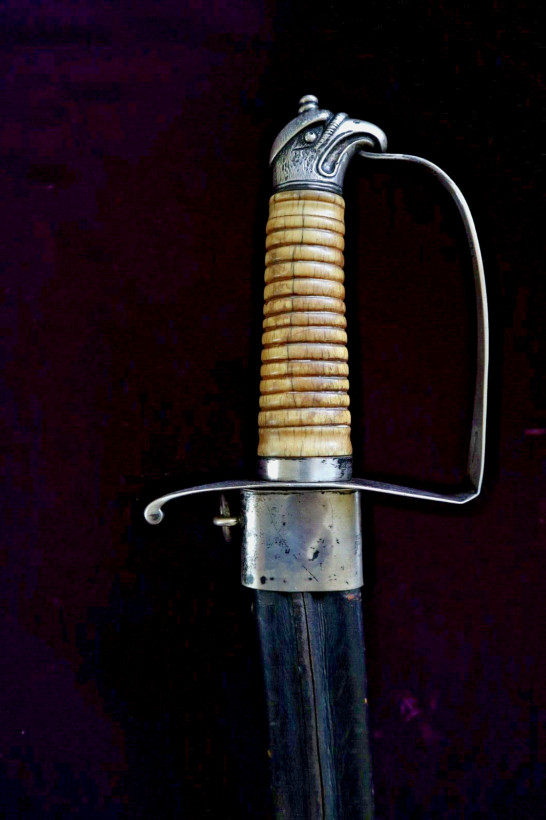 AMERICAN REVOLUTIONARY WAR EAGLE HEAD SILVER HILT BY CAMPBELL SWORD PUBLISHED