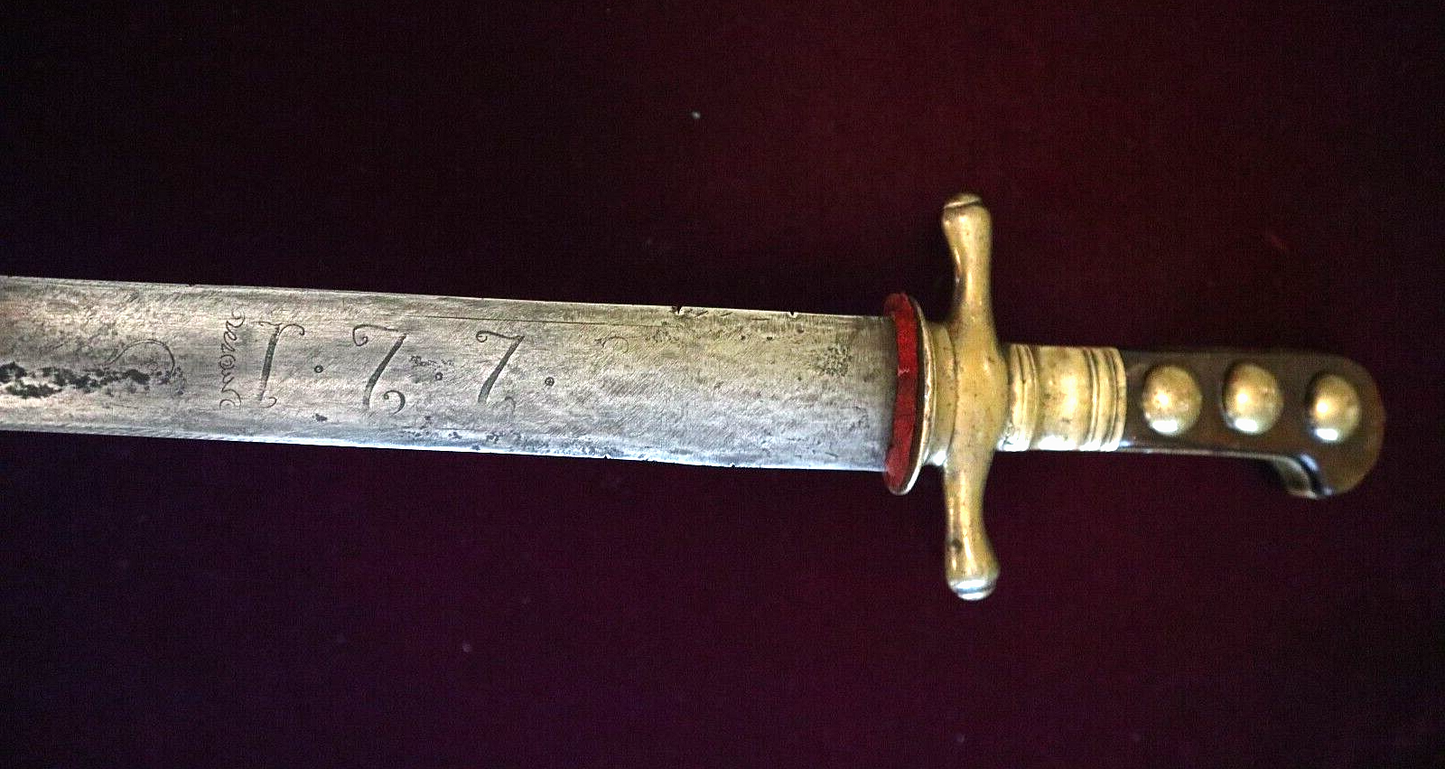 REVOLUTIONARY WAR SIDE SWORD W MAGICAL NUMBERS ON BLADE CA 1780