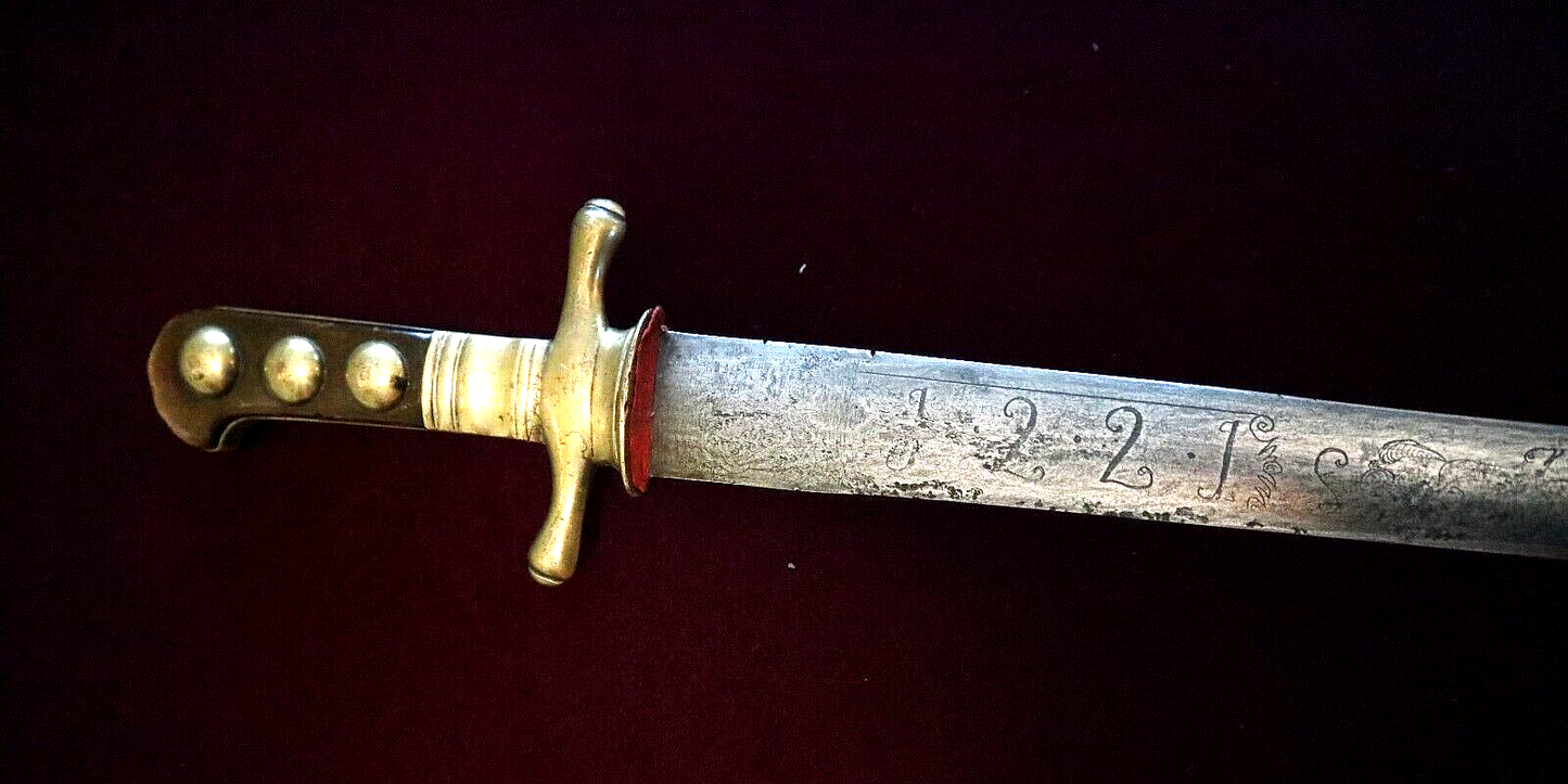 REVOLUTIONARY WAR SIDE SWORD W MAGICAL NUMBERS ON BLADE CA 1780