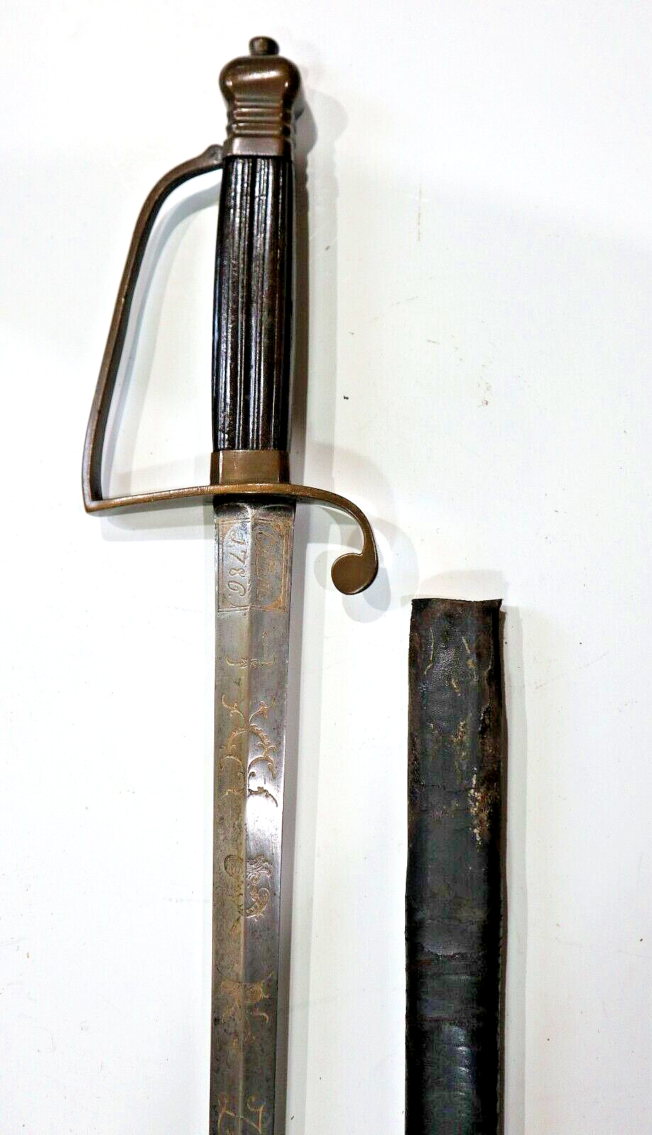 NAPOLEONIC BRITISH OFFICER SWORD MADE BY CULLUM DATED 1786 W MAGICAL NUMBERS