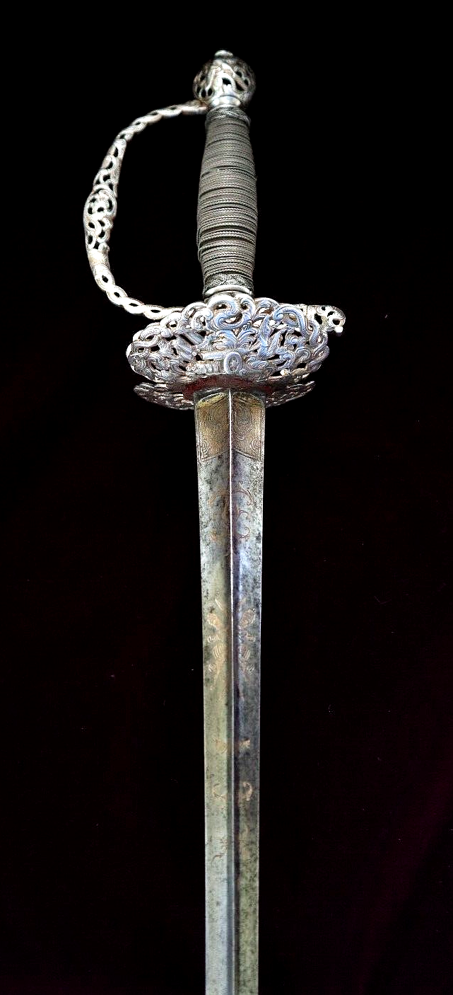 FRENCH INDIAN WAR AMERICAN REVOLUTIONARY SILVER HILT W EAGLE ON POMMEL C 1760