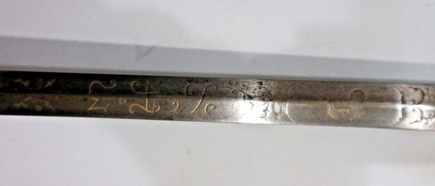 NAPOLEONIC BRITISH OFFICER SWORD MADE BY CULLUM DATED 1786 W MAGICAL NUMBERS