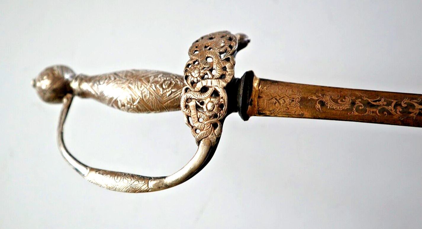 LATE REVOLUTIONARY WAR UNMARKED FREEMAN WOODS NEW YORK SILVER HILT SWORD 1784-90