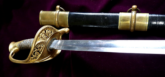 CIVIL WAR AMES M 1850 FOOT OFFICER SWORD DATED & INSPECTED IN 1862 ONE OF 575