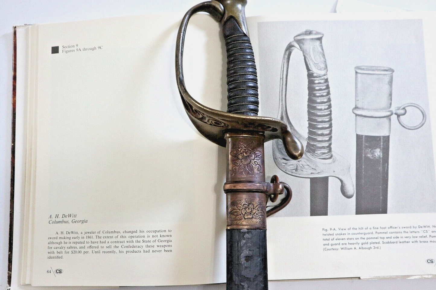 CIVIL WAR CONFEDERATE A.H DE WITT SNAKES IN THE GUARD GEORGIA FOOT OFFICER SWORD