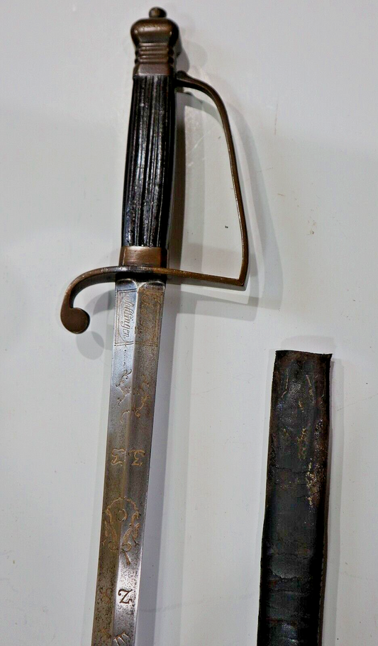 NAPOLEONIC BRITISH OFFICER SWORD MADE BY CULLUM DATED 1786 W MAGICAL NUMBERS